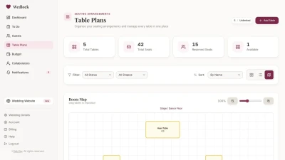 Wedlock interactive seating chart map